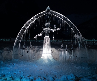 Lake Louise Ice sculpture at night Lake Louise Ice sculpture at night