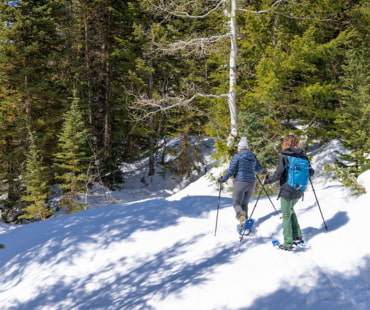 Friends Snowshoeing at Snowbird