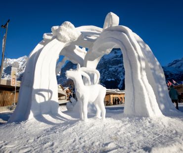 Large snow sculpture in grindelwald Large snow sculpture in grindelwald