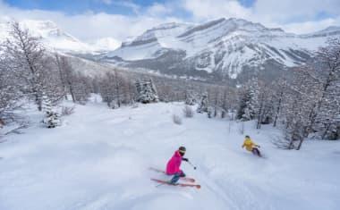 Skiers at Lake Louise